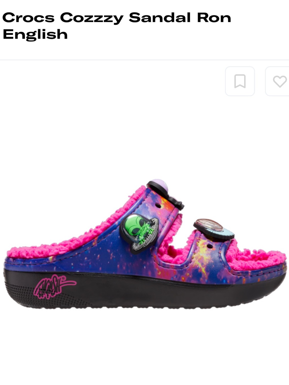Crocs Cozzzy Lined Slide Ron English Sandal in Pink and Multicolor